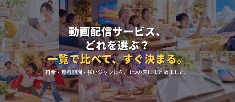 動画配信サービスの比較表の紹介画像